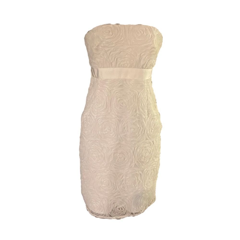 Ann Taylor | White Floral Lace Strapless Dress